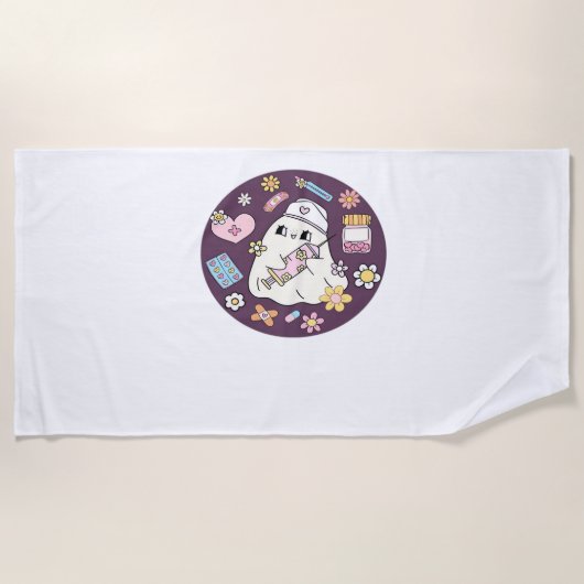 Schattigee Halloween Nurse Oversized T-shirt Strandlaken (Voorkant)