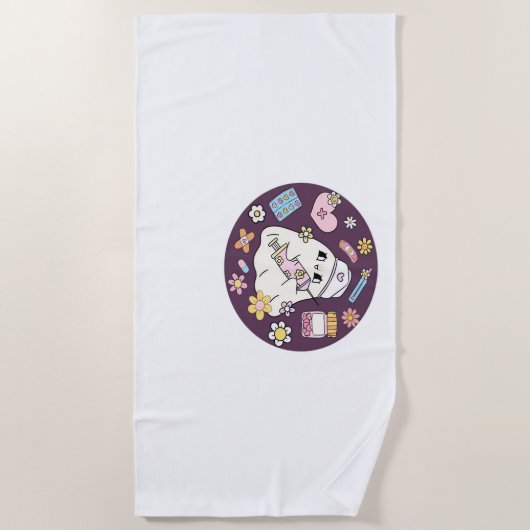 Schattigee Halloween Nurse Oversized T-shirt Strandlaken (Voorkant)