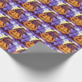 Schattigee Halloween Oktober Heksenkat Cadeaupapier (Hoek)