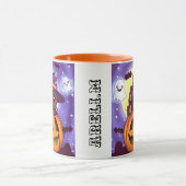 Schattigee Halloween Oktober Heksenkat Mok (Midden)