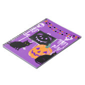 Schattigee Halloween Paarse Notitieboek (Linkerzijde)