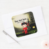 Schattigee Halloween partij Duivel Vierkante Sticker (Envelop)