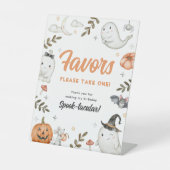 Schattigee Halloween Party Favorieten Teken Reclamebord Met Voetstuk (Voorkant)