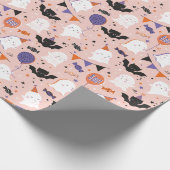 Schattigee Halloween Party Geesten en Vleermuizen Cadeaupapier (Hoek)
