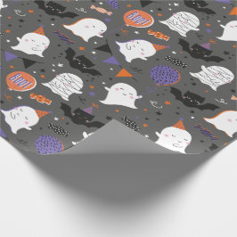 Schattigee Halloween Party Geesten en Vleermuizen Cadeaupapier