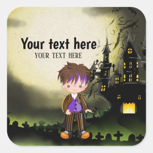Schattigee Halloween party Joker Vierkante Sticker (Voorkant)