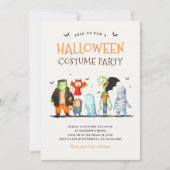 Schattigee Halloween Party Kinderen Kaart (Voorkant)