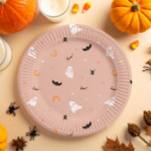 Schattigee Halloween Party Little Boo Oranje Ghost Papieren Bordje