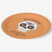 Schattigee Halloween Party Sugar Skull Papieren Bordje (Gekanteld)