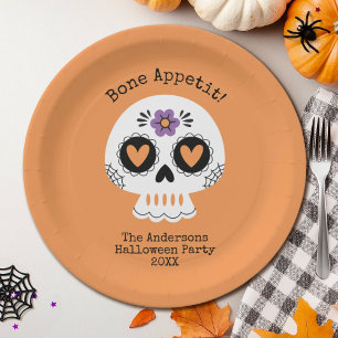 Schattigee Halloween Party Sugar Skull Papieren Bordje