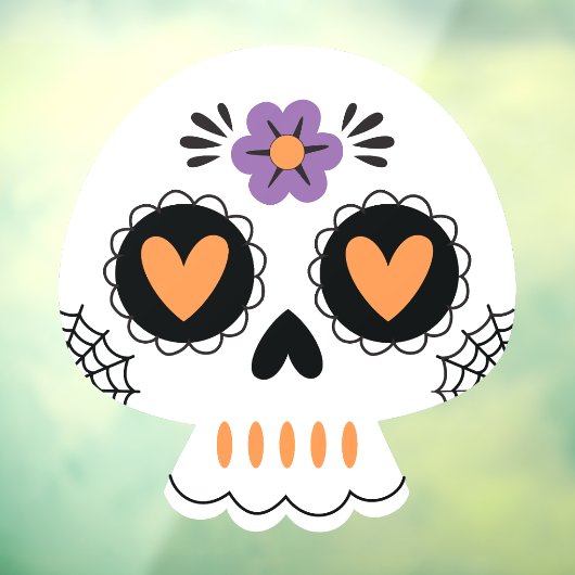 Schattigee Halloween Party Sugar Skull Raamsticker (Vel 3)