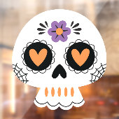 Schattigee Halloween Party Sugar Skull Raamsticker (Vel 2)