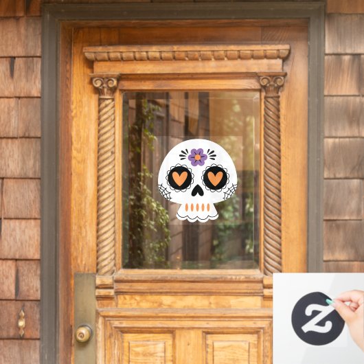Schattigee Halloween Party Sugar Skull Raamsticker (Huis Deur)