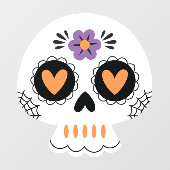 Schattigee Halloween Party Sugar Skull Raamsticker (Vel)