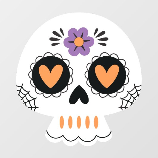 Schattigee Halloween Party Sugar Skull Raamsticker (Vel)