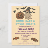 Schattigee Halloween - Pastel Pompoen & Snoep Part Kaart (Voorkant)
