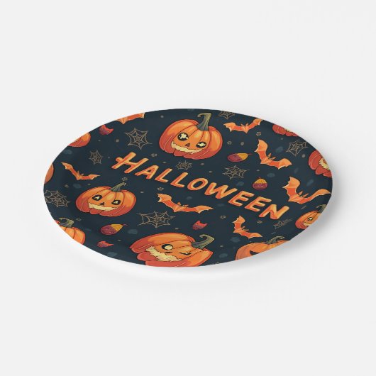 Schattigee Halloween Patroon Party Borden Papieren Bordje (Gekanteld)
