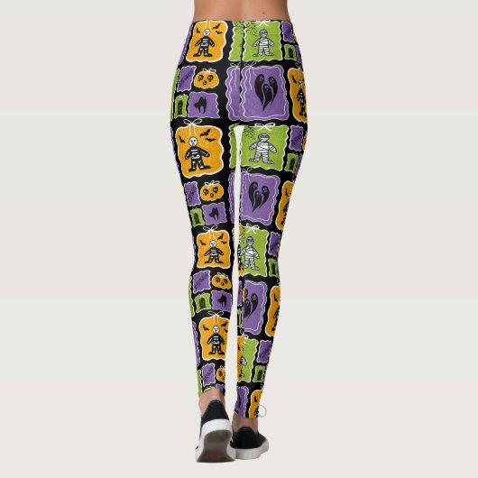 Schattigee Halloween personages Mummies & Skeleton Leggings (Achterkant)
