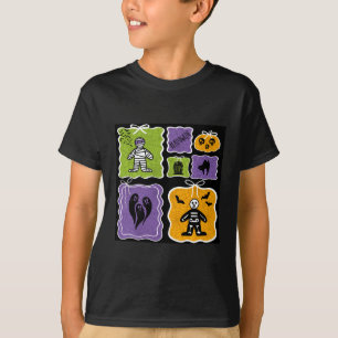 Schattigee Halloween personages Mummy en Skeleton T-shirt
