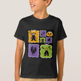 Schattigee Halloween-personages Vampire en Heks T-shirt