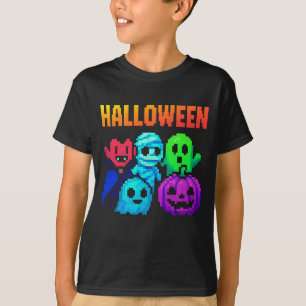 Schattigee Halloween Pixel Kleding unisex man vrou T-shirt