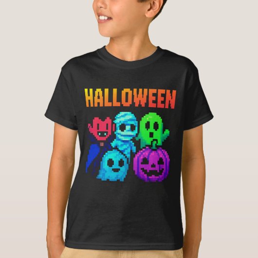 Schattigee Halloween Pixel Kleding unisex man vrou T-shirt (Voorkant)