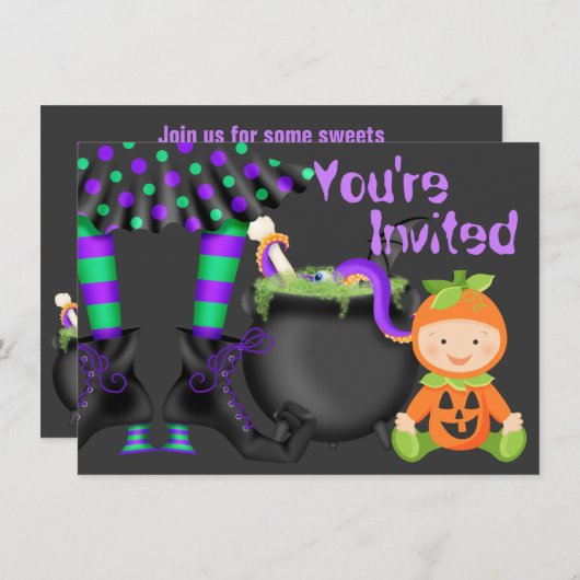 Schattigee Halloween Pompoen Baby 1e Verjaardag Ui Kaart (Voorkant / Achterkant)