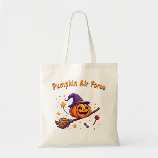 Schattigee Halloween pompoen bezem ontwerp canvas  Tote Bag (Voorkant)