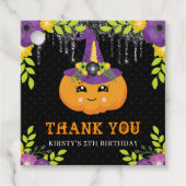 Schattigee Halloween pompoen bloemverjaardag Bedankjes Labels (Voorkant)