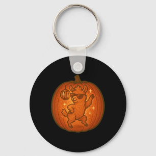 Schattigee Halloween pompoen dansen Llama Spooky H Sleutelhanger