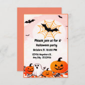 Schattigee Halloween pompoen en geest Kaart (Voorkant / Achterkant)