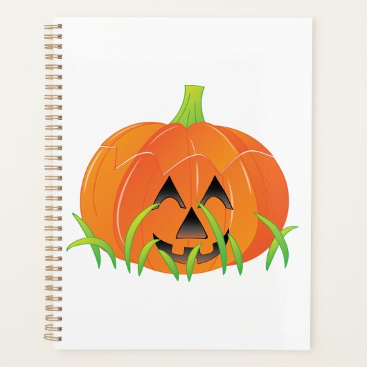 Schattigee Halloween pompoen Jack-O-Lantern Planner (Voorkant)