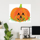 Schattigee Halloween pompoen Jack-O-Lantern Poster (Thuiskantoor)