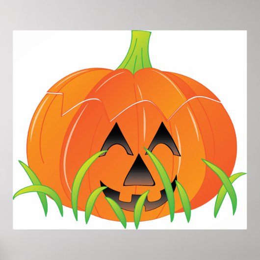 Schattigee Halloween pompoen Jack-O-Lantern Poster (Voorkant)