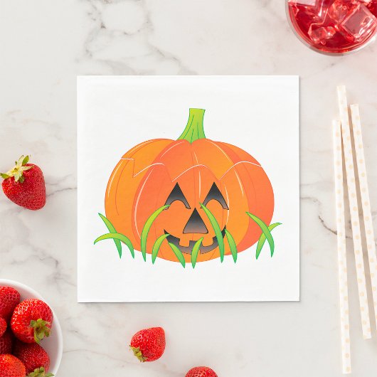 Schattigee Halloween pompoen Jack-O-Lantern Servet