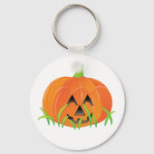 Schattigee Halloween pompoen Jack-O-Lantern Sleutelhanger (Voorkant)