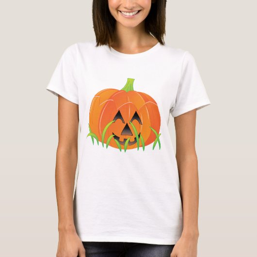 Schattigee Halloween pompoen Jack-O-Lantern T-shirt (Voorkant)
