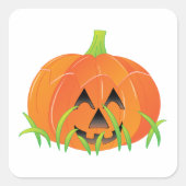 Schattigee Halloween pompoen Jack-O-Lantern Vierkante Sticker (Voorkant)