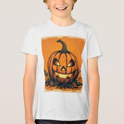 Schattigee Halloween pompoen Kinderen T-shirt (Voorkant)