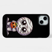 Schattigee Halloween pompoen / mummie iPhone Hoesje (Achterkant horizontaal)