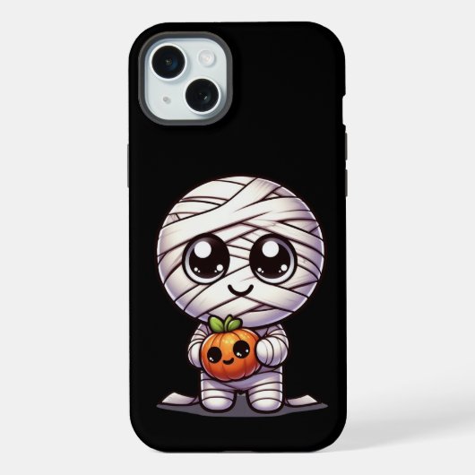 Schattigee Halloween pompoen / mummie iPhone Hoesje (Achterkant)