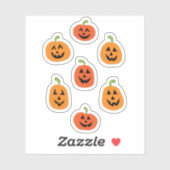 Schattigee Halloween pompoen op maat gesneden viny Sticker (Vel)