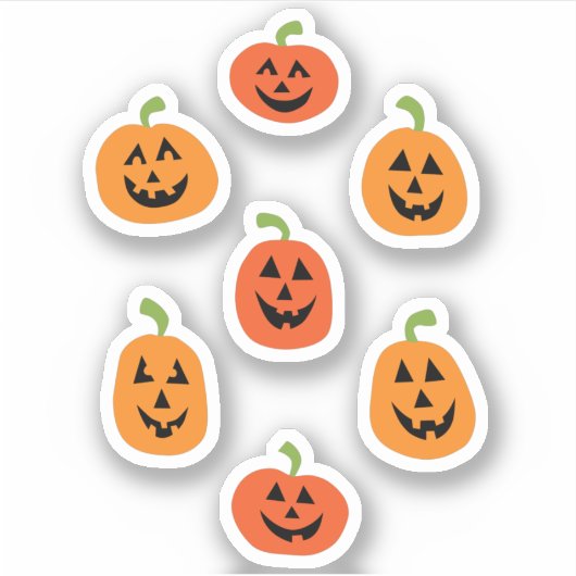 Schattigee Halloween pompoen op maat gesneden viny Sticker (Voorkant)