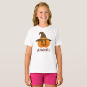 Schattigee Halloween Pompoen Sinaasappel Jack O La T-shirt (Voorkant volledig)