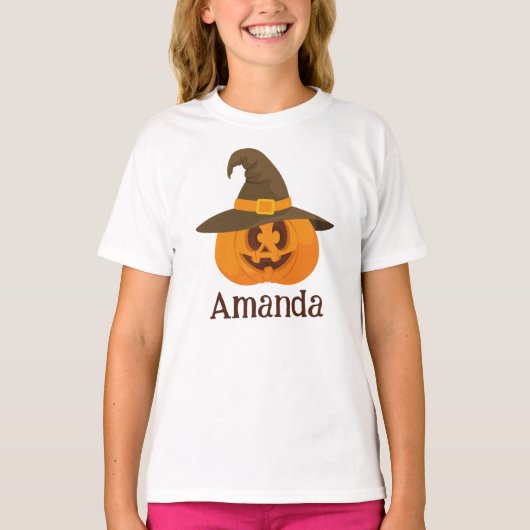 Schattigee Halloween Pompoen Sinaasappel Jack O La T-shirt (Voorkant)