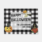 Schattigee Halloween pompoenen aangepaste familien Deurmat (Voorkant)