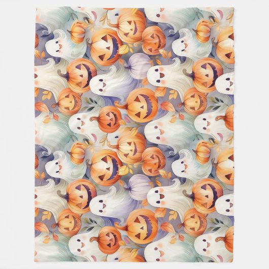 Schattigee Halloween pompoenen en spoken Fleece Deken (Voorkant)