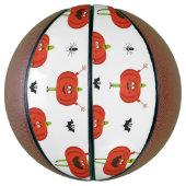 Schattigee Halloween pompoenen, spin & vleermuispa Basketbal (Verticaal)