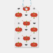 Schattigee Halloween pompoenen, spin & vleermuispa Cadeaulabel (Achterkant)