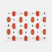 Schattigee Halloween pompoenen, spin & vleermuispa Fleece Deken (Voorkant (Horizontaal))